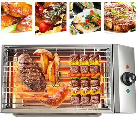 Wkantlaes 2600W Countertop Electric Griddle Flat Top Grill Portable Barbecue Grill Countertop Smokeless Indoor Grill Non-Stick Cooking Removable Plate BBQ Grill with Removable Temperature Control