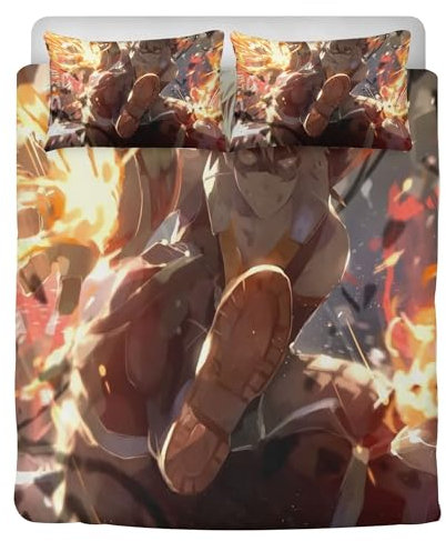 STARSAY Hero Academia Kinder Bettwäsche-Sets Bettbezüge und 2 Kissenbezug bettwäsche 135x200 Junge Mädchen Geschenke Anime Fanartikel deko (Bakugou Katsuki)