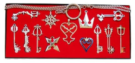 Sora Keyblade Porte-clés Keyblade Pendentif Porte-clés Cartoon Figure Riku Pendentif Clé Sac Décoration Accessoire pour Les Fans (Silver)
