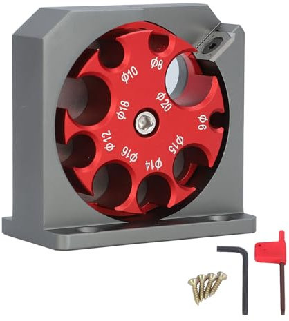 Maschera per Tasselli, Lega di Alluminio 9 Fori 6-20 Mm Inserti Regolabili in Carburo Macchina per Tasselli con Lame Circolari in Lega Dura per Progetti di Lavorazione del Legno