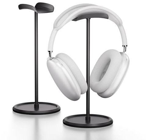 NQQNQQ Headphone Stand【1PACK】 Headphone Holder with Storage Tray Compatible for AirPods Max, AirPods, AirPods Pro, Beats, Bose and Most Gaming Headphones. 【No Tools Required】 YO-2 (Black)