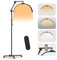 SMOCTAR Lampe zur Verlängerung der Wimpern, LED-Halbmondlampe mit Rollen und Telefonhalterung, faltbare LED-Wimpernlampe für Kosmetikerin, Tattoo-Nagelpflege, Hautpflege, Schönheit – Schwarz