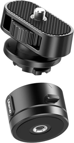 ULANZI Go Quick II auf 1/4 Adapter 1/4 Gewinde Go Quick II Basis + 1/4 Schraube Quick Release Abdeckung, Kompatibel mit Go Quick II Selfie Stick/Tripod/Monopod/Kompaktkamera/Handy/Videolicht