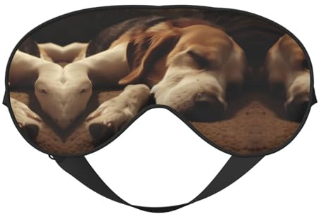 Schlafende Hunde-Augenmaske, doppelseitig weich, verdunkelnd, Schlafmaske, Schlafmaske