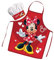 Sorrisini Delantal Infantil de cocina y Gorro de Cocinero ajustable para Niños Cocina, Mandil Niña, Delantal Niños y Sombrero Ajustable para Cocinar, Hornear, Pintar, 3-8 Años Minnie