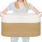 Vikcvcsc 65L Cesta Portabiancheria Bambini, Cesta Giochi Bambini Grande, Cesto Portaoggetti,Cesto Portaoggetti con Manici per Cuscini per Giocattoli, Soggiorno (D55 X H38cm,Juta e bianco)