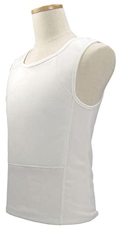 UGCER Kugelsichere Weste Stufe IIIA, Verdeckte Schusssichere Sicherheits Weste für Herren Damen, Bequem Atmungsaktive,Weiß,L