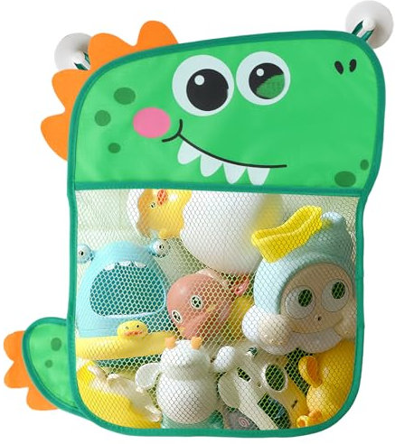 Dewocke Filet de Rangement Salle de Bain Jouet de Stockage, Sac à Jouet du Bain Avec Crochets Robustes Auto-Adhésifs, Filet pour Jouet de Bain Rangement Jouets Bain