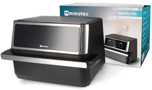 M mimotec Friggitrice ad Aria Doppio Touch 11L (5,5+5,5L) – Friggitrice ad Aria Doppia Senza Olio, 2850W, 10 Menu, Touch Screen, Timer Regolabile 60 Minuti, 80-200°C, Cottura Facile e Sana