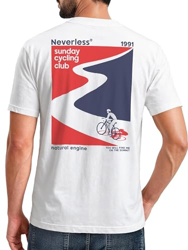 Neverless® Herren T-Shirt Backprint Fahrrad Bike Printshirt Sunday Cycling Club Sommer Fashion Männer Streetstyle