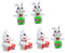 HANABASS 6 Pièces Jouets de Lapin de Batterie à remonter décor de Lapin délicat Toys de Lapin d'horloge pour Enfants Jouets pour Enfants Plastique Couleur Aléatoire