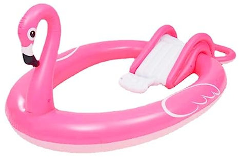 OUYUE Paddling Pool Inflatable Pool Inflatable Swimming Pool Spray Water Slide Swimming Pool Family Inflatable Pool Backyard Garden Swimming Pool Garden(Pink,230 * 150 * 21cm)