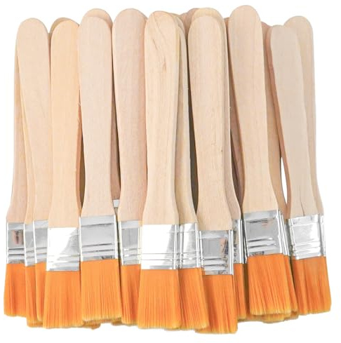 XNJIHWA 45 Stück Flachpinsel Klein Pinsel Set Nylon Lackpinsel Flache 15mm Breite Fensterpinsel mit Holzgriff für DIY Kunst Malerbedarf Malerei Wänden