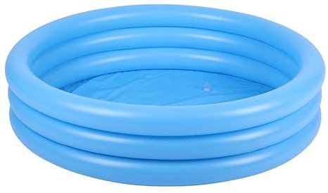 Ma Maison Piscina Gonfiabile 100 cm Tonda 3 Anelli per Bambini - Gioco Estivo, Piscinetta, Giardino, Resistente, Morbida, Nuoto, Estiva, Giocare, Divertimento - Spessore 0,20 mm Pvc Azzurra