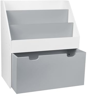 Spielzeugregal, 3 Fächer, Bücherregal für Kinder, mobile Spielzeugbox, mit Rollen, für Kinderzimmer und Spielzimmer (weiß, Bank, 62,5 x 30 x 70 cm)