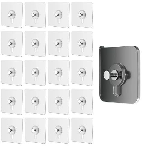 KinetiCore 3.5 Rated 20Pack Self Adhesive Picture Hooks, No Drill Damage Free Sticky Wall Hangers, 10KG Heavy Duty for Photo Frames Mirrors Wall Decor Home Office