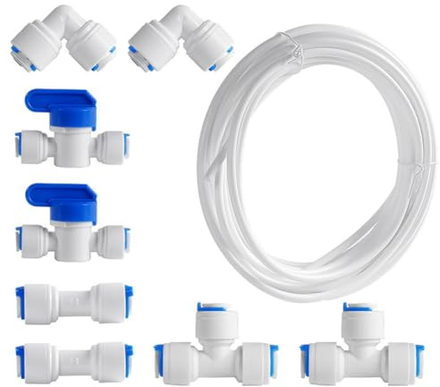 Koolenry Water Line Kit 10M Refrigerator Water Supply Pipe Tube with Quick Connect Fridge Connectors Set
