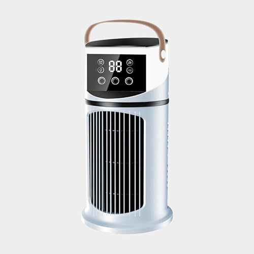 Portable Air Conditioner, Tower Fan, Large Capacity Water Tank Air Cooler with Timing Function, Screen and Spray Mode, Mini Personal Air Conditioner for Office Camping Bedroom (Silver)