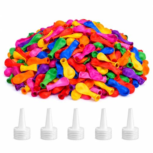 1000 Water Balloons with 10 Filler Nozzles – Bulk Water Bombs for Kids, Colourful Easy Fill Summer Outdoor Toys for Large Water Fights, Garden Games, Birthday Parties, Beach & Pool Fun