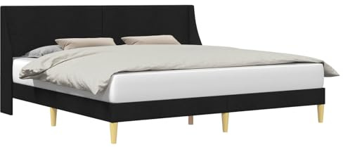 vidaXL Bettrahmen mit Kopfteil Verbindungsplatte, Moderner Bettrahmen, rechteckiges Design, mit Stoff bezogen, platzsparender, Cooler Schlafzimmerschrank