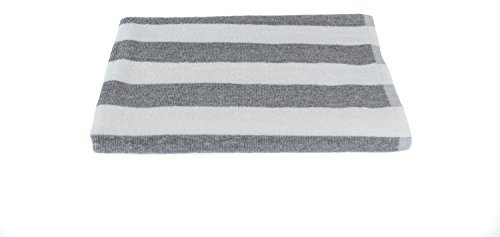 Fibertone Bleach Safe Luxury Beach Towel Cabana Stripe by 1888 Mills, Made in The USA Badetuch, grau