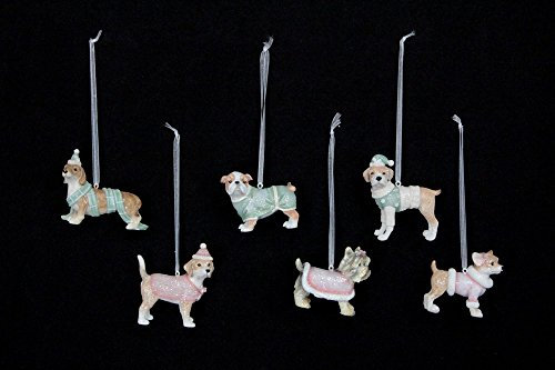 ONE Pastel resin Dog Christmas Tree Decoration by gisela graham -choice of 6