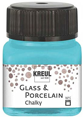 KREUL 16638 - Glass & Porcelain Chalky Ice Mint, 20 ml Glas, sanft - matte Glas- und Porzellanmalfarbe auf Wasserbasis, schnelltrocknend, deckend
