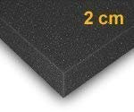 Akustikschaumstoff Glatt, 200x100x2cm, Akustik Anthrazit Schwarz