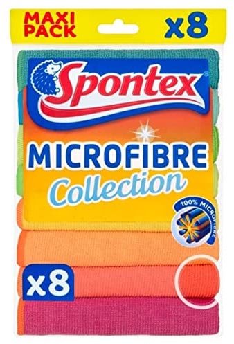 Spontex Multi Purpose Microfibre Cloths - Packs of 8 (1)