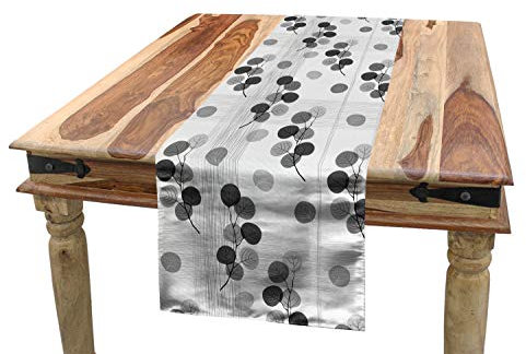 ABAKUHAUS Modern Tischläufer, Flüchtige Zeilen Streifen, Esszimmer Küche Rechteckiger Dekorativer Tischläufer, 40 x 225 cm, Anthrazit Grau