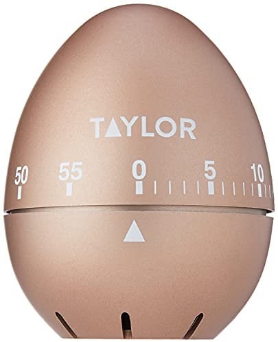 Taylor Egg Timer, 60-Minute Classic Egg Shaped Timer, Cooking Baking Countdown Alarm, Rose Gold