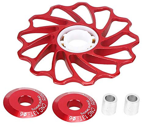 Umwerfer-Umlenkrolle, 13T Keramik-Lagerrad Umwerfer-Umlenkrolle Fahrradführungsrolle für Mountainbike-Rennrad(rot) Fahrrad Ersatzteile