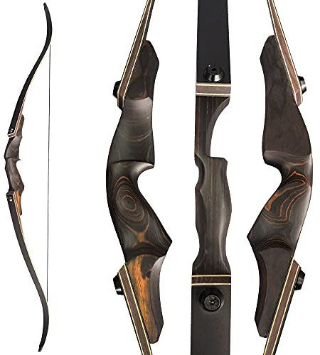SHARROW 60 Zoll Recurvebogen Set Erwachsene 25-60 Lbs Takedown BogenschießEn Jagdbogen Pfeil Bogen Set Erwachsene Sportbogen Langbogen Recurve Bogen Pfeil Set Recurvebow Rechtehand(60Lbs, Bogen)