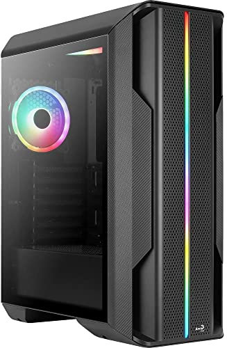 Aerocool Splinter Duo, ARGB ATX Mid Tower Case, 3 x Duo 12 ARGB Fans, ARGB Front Panel, Black