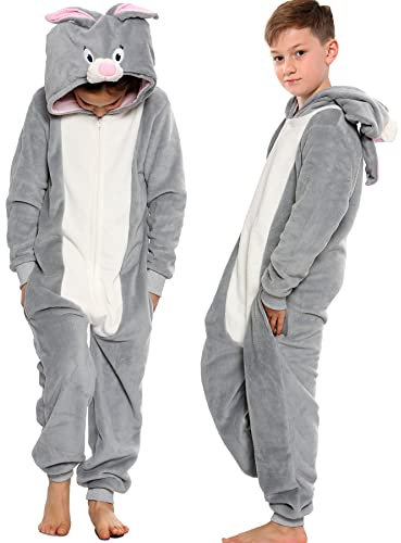 A2Z 4 Kids Animal Onesie for Kids Girls Boys Super Soft Costume Onesie - E.S Bunny 9-10