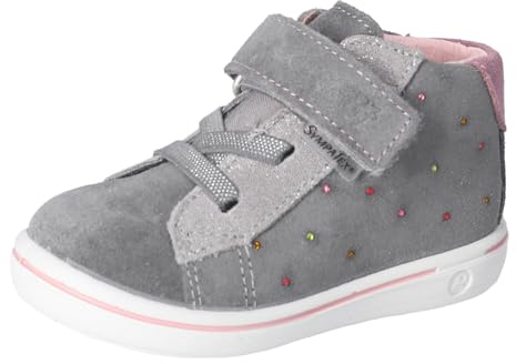 RICOSTA Mädchen Stiefel Sanja, Kinder Lauflernschuhe, Weite: Mittel, lose Einlage, Sympatex, wasserdicht, Klettstiefel, Booties, Carbon (490), 25 EU