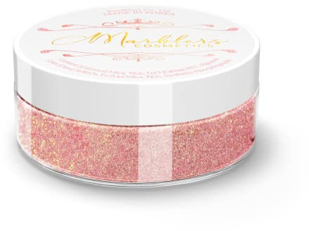 Marblers Polvere Di Mica Con Glitter [Quarzo Rosa] 0,14 Oz (4 G) | Mica Con Glitter | Altamente Pigmentato | Non tossico, Vegano, Cruelty Free Animale | Ombra Di Oj [Glica] Quarzo Rosa 0,14 Oncia