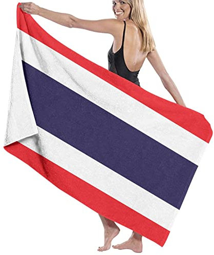 Lawenp Badetuch mit Thailand-Flagge, Strandtuch, große Pooltücher, sehr saugfähige, weiche und schnell trocknende Badetücher