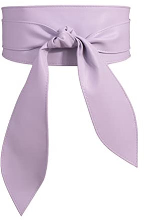 FEOYA Wickelgürtel Damen Party Kleidgürtel Hochzeit Obi Breiter Gürtel für Kleid Damen Schärpe Gürtel Kunstleder Leder Brautgürtel Bindegürtel Taillengürtel Elegante Wickel Retro zum Schnüren Lila S-M
