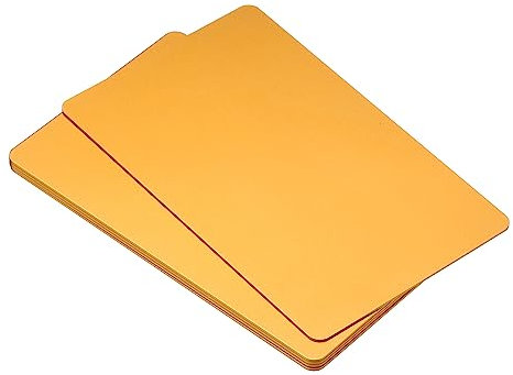 PATIKIL 10 Paket 0.8mm Metall Visitenkarte Leere Name Lasergravur Eloxierte für DIY Golden