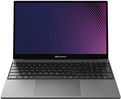 Microtech CoreBook CB15SH3A Notebook, Windows 11 Home, AMD Ryzen 3-3200U, RAM 8 GB, SSD 256 GB, Radeon Vega 3, 15,6 FHD Display, Nummernblock, inkl. mehrsprachiger Tastaturabdeckung, grau