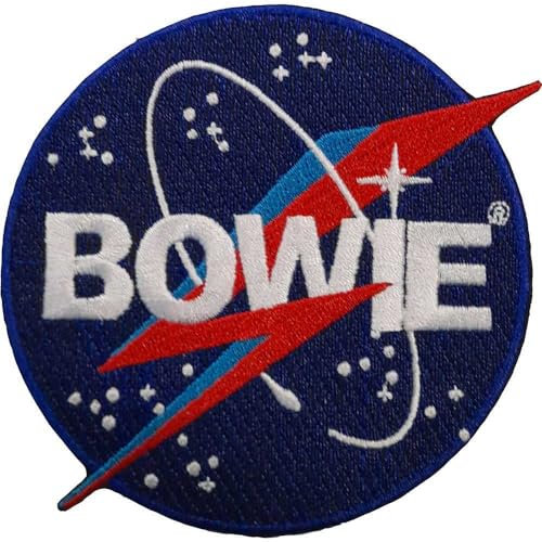 Rock Off officially licensed products David Bowie Space Logo Woven Patch Accessory Size