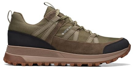 Clarks Premium ATLTrekRun GTX, Zapatos de Cordones Hombre, Dark Olive, 45 EU