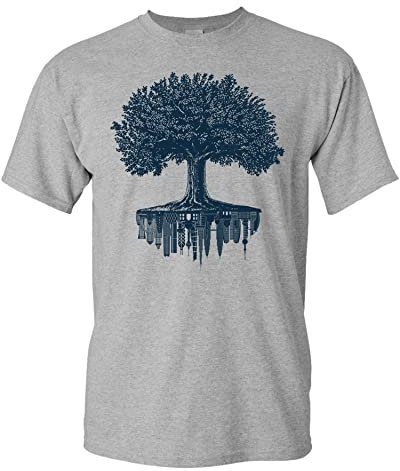 Garten T-Shirt für Herren : Forest City - Männer Wald Tshirt - Nature Shirt - Hobbygärtner Gärtner (Heather Grey L)