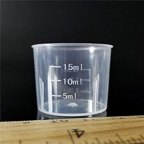20 tazas medidoras de plástico transparente de 15 ml para medir pequeñas cantidades de líquidos y muestras