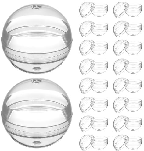 DECHOUS 50Pcs Clear Round Capsules: 45mm Empty Small Vending Capsules Toy - Fillable Plastic Gumball Containers Balls for Vending Machine Party Favor Prize