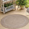 HomebyHome In & Outdoor Teppich Wetterfest Sisal Optik Braun 120 cm Rund - Balkon Teppich Wasserfest, Waschbar, Flachgewebe - Ideal für Küche, Camping, Garten und Terrasse