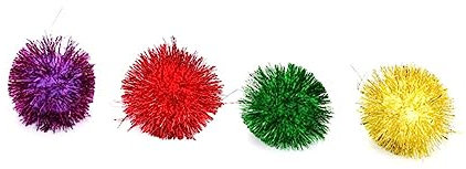 Mipcase 30stücke Bunte Mini Tinsel Bälle Für Katzen Pom Poms Spielzeug Spiel Und Für Ihre Durchmesser Gemischte Farben