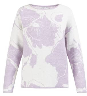 aleva Jersey de Punto, Lila Blanco, XL/XXL para Mujer