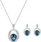 FDEETY Oval Kristall Schmuckset Halskette Ohrringe Silber Anhänger Elegant Damen Schmuck Klassisch Zeitlos
